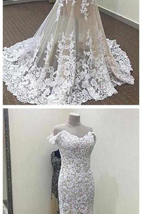 Lace Mermaid Elegant Affordable Long Wedding Dress