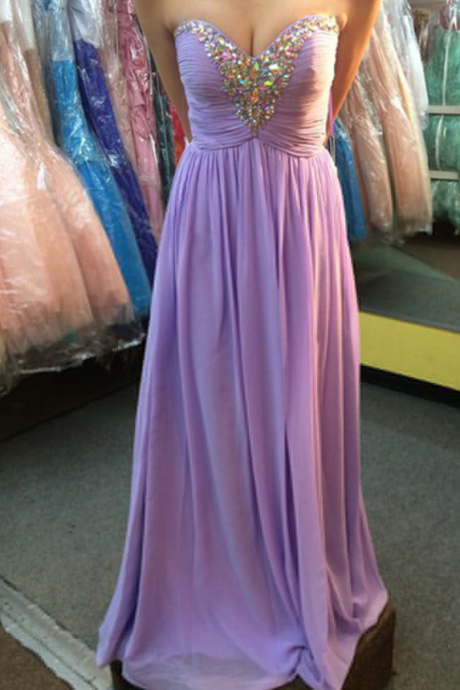 Prom Dress,prom Dresses, Lavender Prom Dresses,chiffon Prom Dresses,sweetheart Prom Dresses,