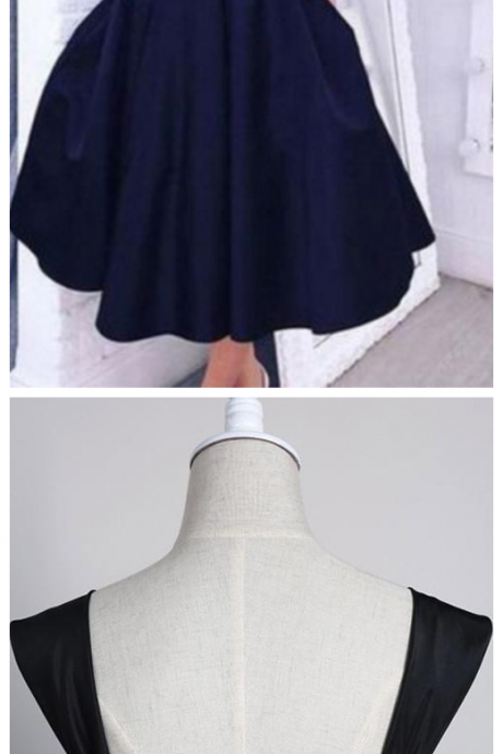 Two Pieces Off Shoulder Navy Blue Short Homecoming Dresses,short Prom Gowns