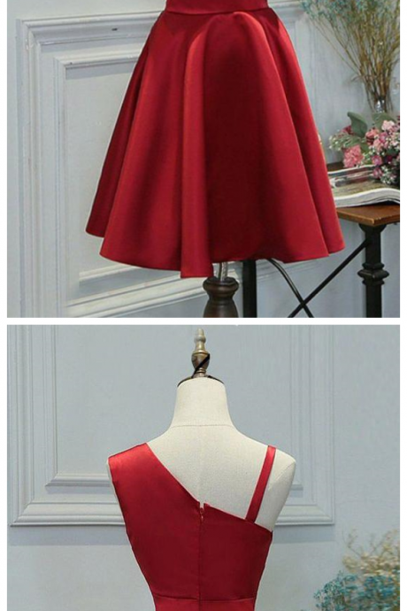 Simple A-line Red Sleeveless Short Homecoming Dresses,short Prom Dresses,party Dresses