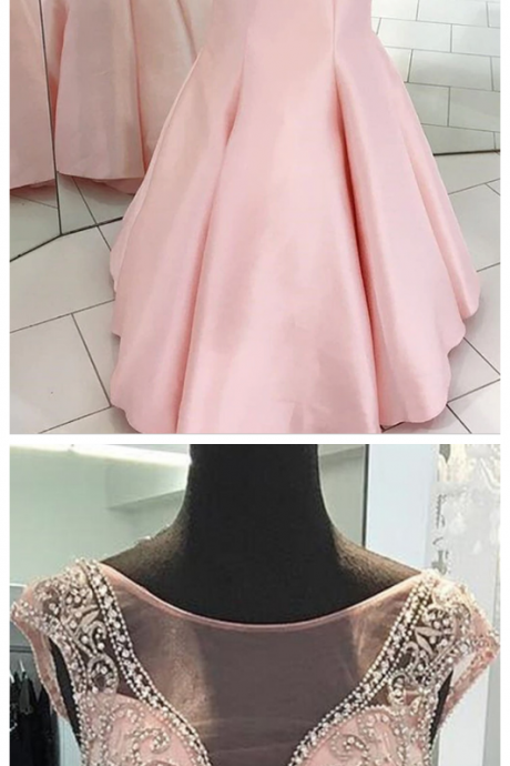 Pink Beaded Prom Dresses,mermaid Evening Dresses