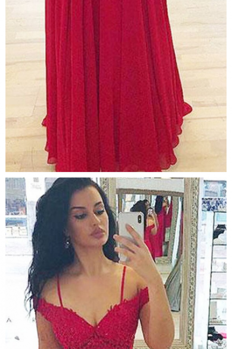 Red Prom Dresses With Straps,elegant Prom Dress