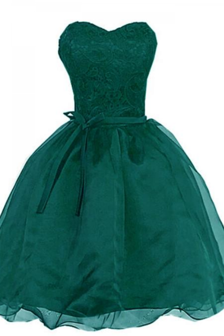 Beautiful Organza Knee Length Sweetheart Formal Dress, Cute Teen Formal Dress