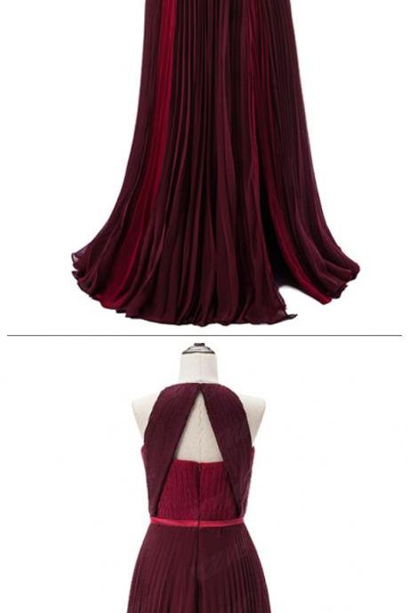 Spark Queen Blake Lively Red Carpet Celebrity Dresses Burgundy Long Evening Gown Halter Crepe Split Runway Fashion Dress