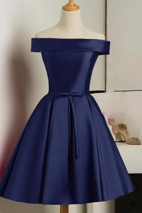 A Line Satin Semi Formal Gown Cocktail Homecoming Dress