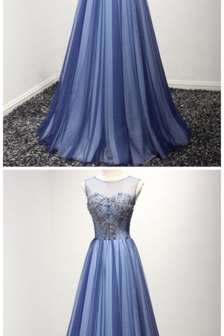 Unique Long Tulle Formal Dress With Sparkly Beading online 