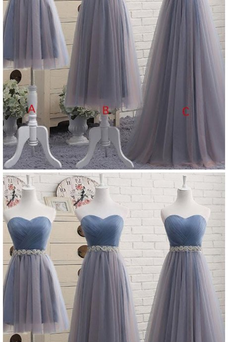 Cute Sweetheart Neck Tulle Prom Dress, Tulle Bridesmaid Dress