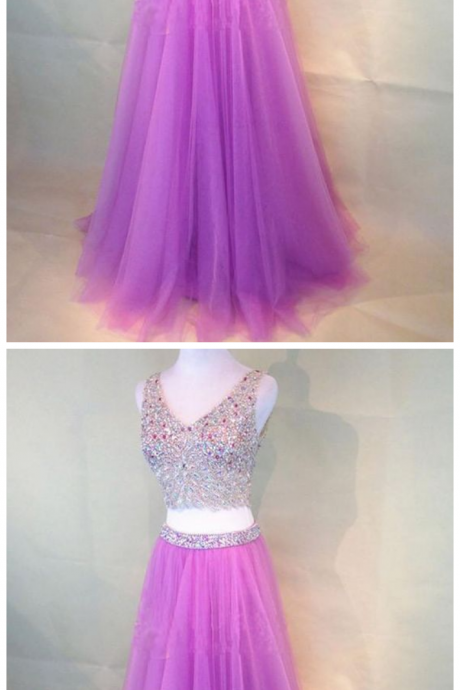 Prom Dress Two Piece, V Neck Homecoming Dress, Prom Dress , V-neck Homecoming Dress, Custom Homecoming Dress