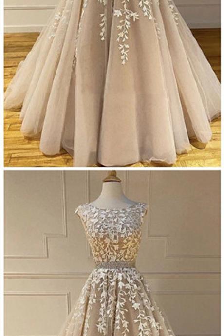 champagne lace applique prom dresses long cap sleeve beaded elegant real photo 2020 prom gown robe de soiree