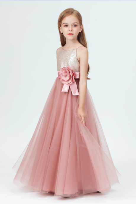 flower girl dresses, Tulle Flower Girl Dress Party Appliques Long Sleeve For Wedding Birthday Ball Gown First Holy Communion Prom Dresses