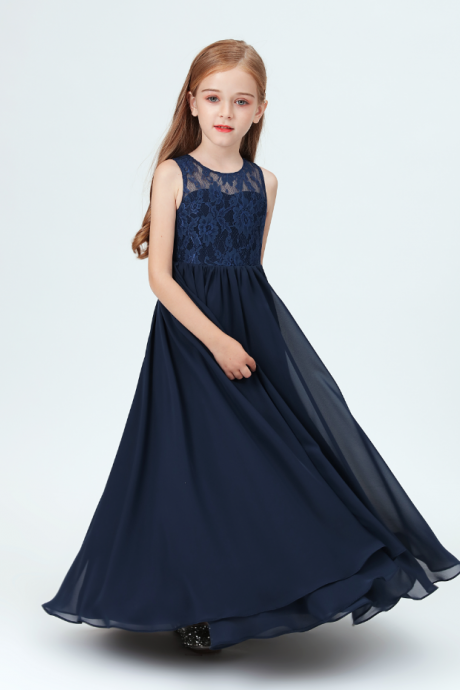 flower girl dresses, 2021 Kids Princess Dress Girls Flower Embroidery Dress For Girls Blue Vintage Wedding Party Formal Ball Gown Children Clothing