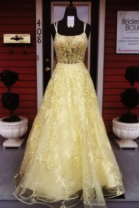 Prom Dress,lace Prom Dress,a-line Prom Dress,spaghetti Straps Prom Dress
