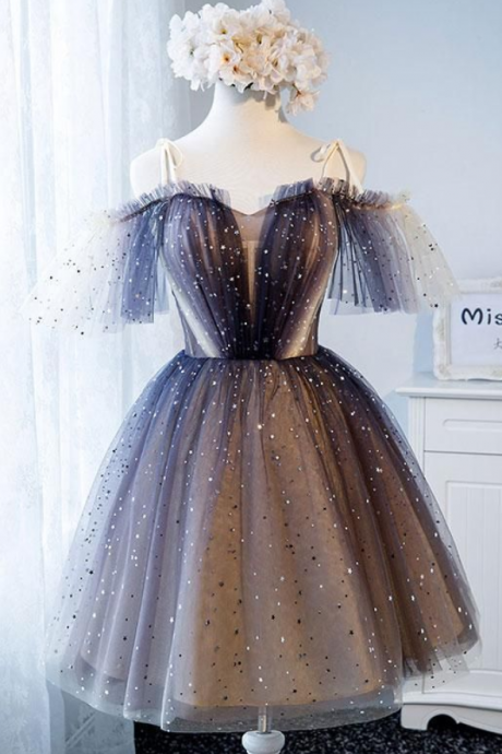 Unique Tulle Short Prom Dress, Tulle Homecoming Dress