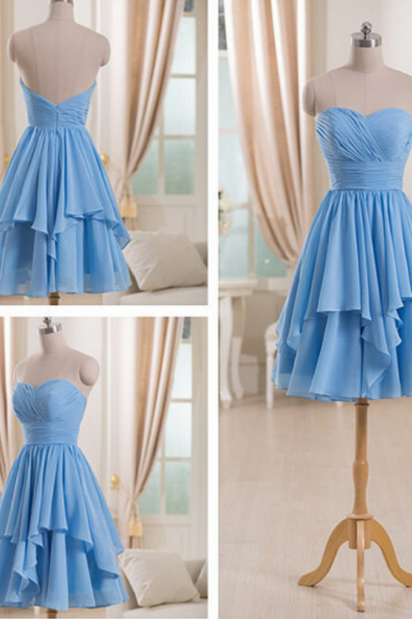 Short Bridesmaid Dress, Blue Bridesmaid Dress, Junior Bridesmaid Dress, Chiffon Bridesmaid Dress, Bridesmaid Dress