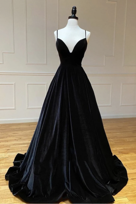 Black long prom dress, blackevening dress Senior prom dresses,evening dress