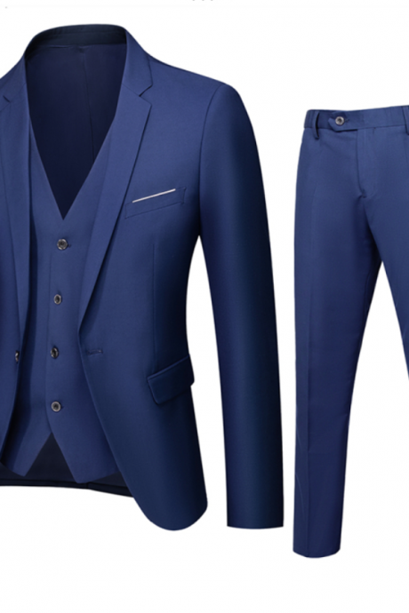 Business Suit Jacket Coat Blazers Trousers Waistcoat Men's Wedding Three Pieces Pants Vest Large Size Professional Suits
