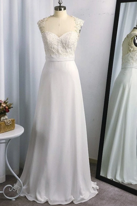 Prom Dresses,a-line/princess Floor-length Applique Sleeveless Chiffon Sweetheart Dresses