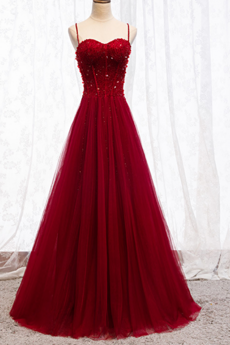 Prom Dresses,spaghetti strap evening dress,custom made