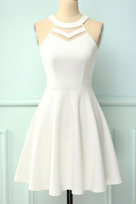 Homecoming Dresses,white Graduation Dress,simple Wedding Guest Dress