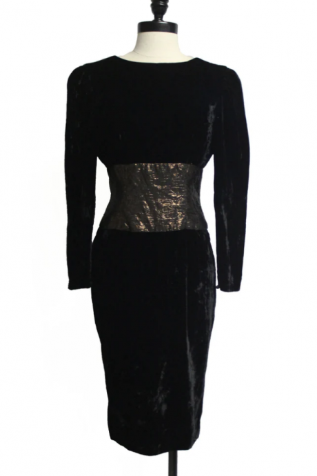 Homecoming Dresses,black Velvet Narrow Dress Black Cocktail Dress