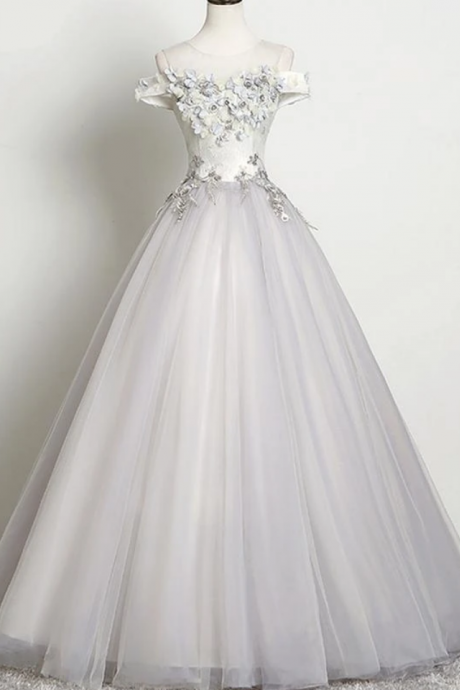Prom Dresses,elegant Tulle Appliqué Prom Gown Formal Dress