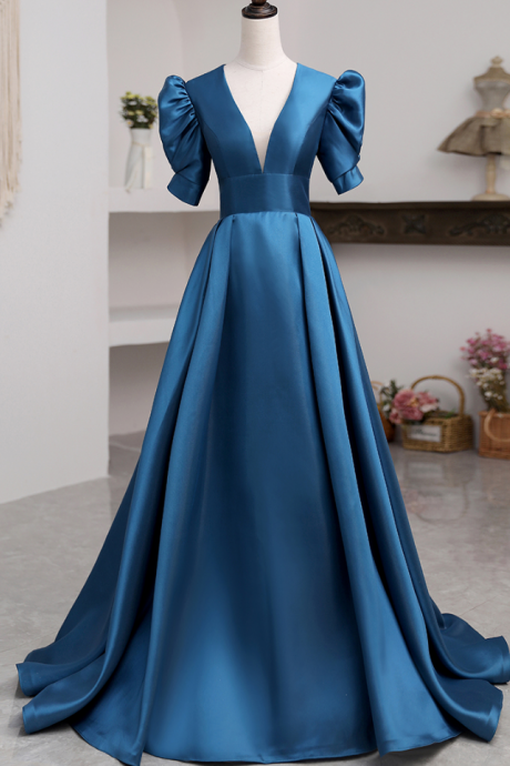 Prom Dresses,grade Forged Puff Sleeve Evening Dress