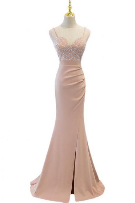 Prom Dresses, 2022 Class Fishtail Dress With Straps Evening Dress