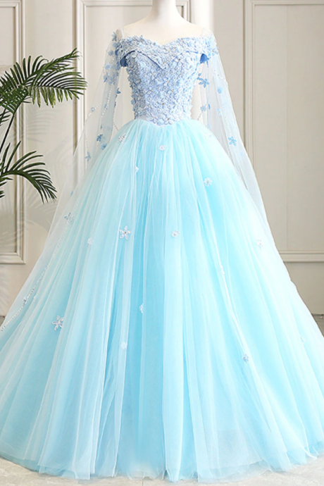 Prom Dresses,sweetheart Neck Tulle Lace Long Prom Dress, Evening Dress