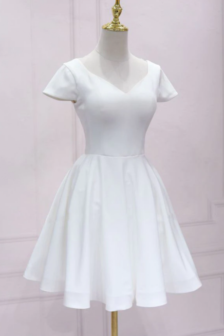 Homecoming Dresses,simple V Neck Lace Short Prom Dress, Bridesmaid Dress