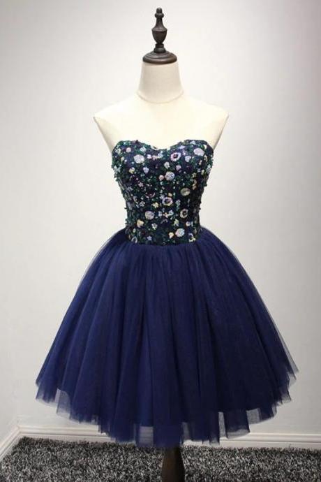 Homecoming Dresses, Tulle Sequins Short A Line Prom Dress, Evening Dress