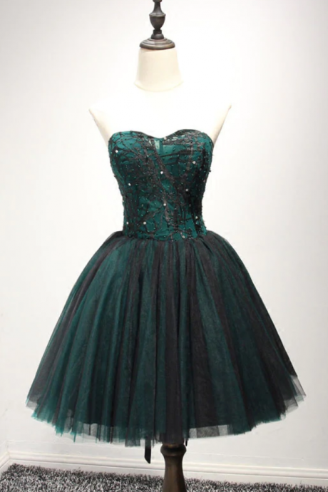 Homecoming Dresses, Tulle Lace Short A Line Prom Dress, Formal Dress