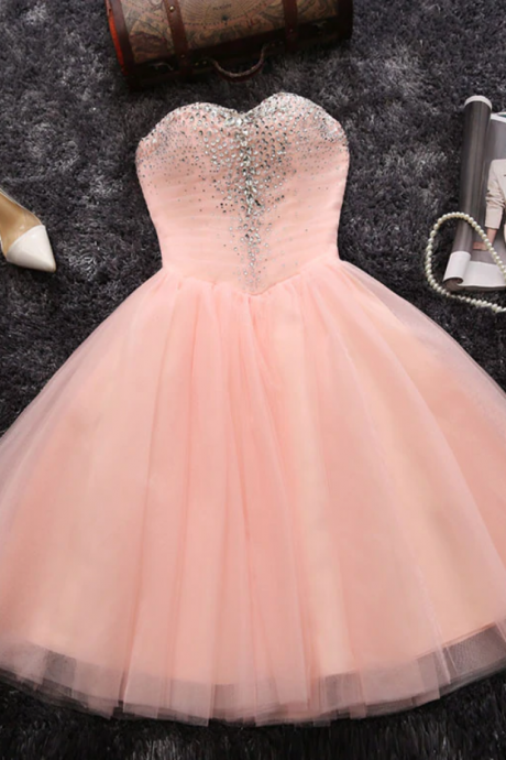 Homecoming Dresses, A Line Sweetheart Neck Short Prom Dress, Homecoming Dresses