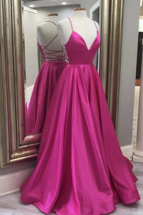 Prom Dresses,a-line Backless Long Floor Length Prom Dresses Party Gowns