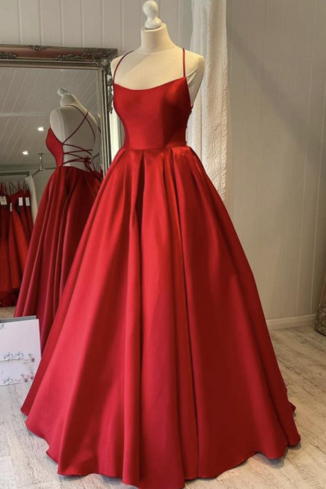 Prom Dresses Satin Long Prom Dress A Line Evening Gown