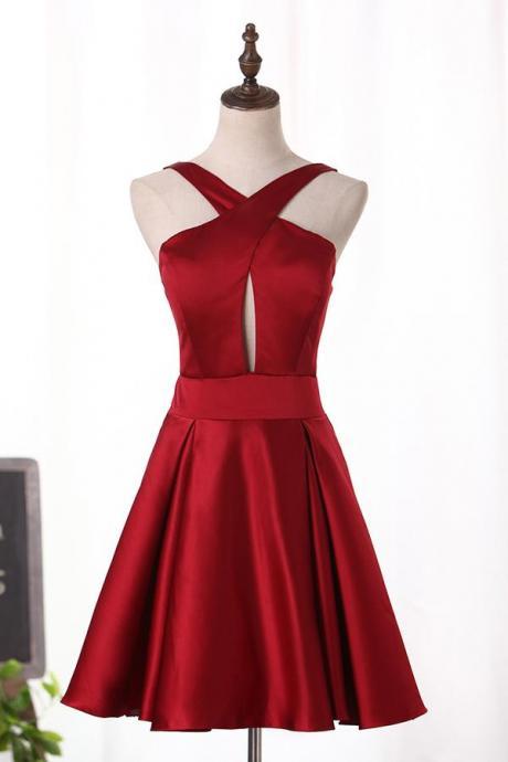 Satin Short Chic Prom Dresses, Beautiful Formal Gown