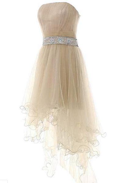 Light Champagne Party Dress, Homecoming Dresses