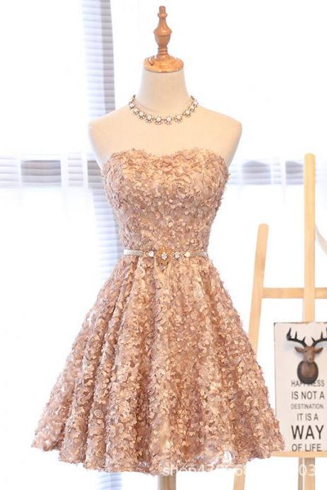 3d Floral Short Party Dress Homecoming