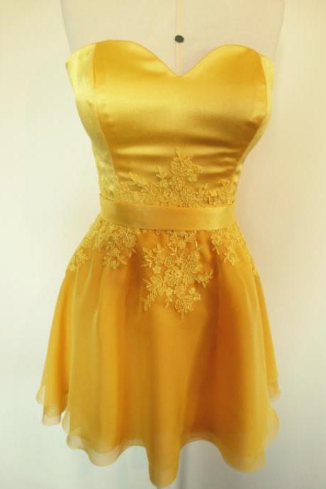 Gold Short Homecoming Party Dress