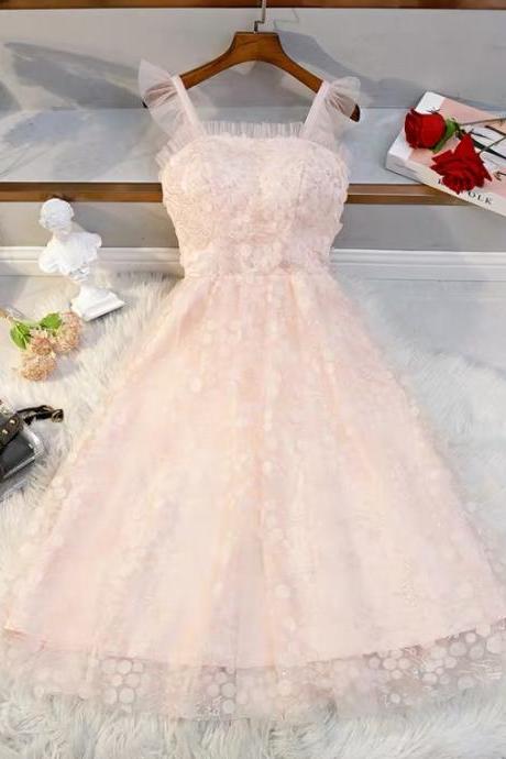Fairy Dream Pink Bridesmaid Dress,sequin Homecoming Dress