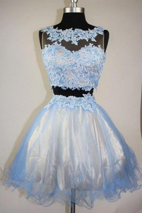 Two Pieces Classy Homecoming Dress,lace Homecoming Dress,short Prom Dress