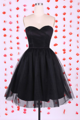 Simple Prom Dress,sweetheart Black Prom Dress, A-line Short Prom Dress,cocktail Party Dresses,black Mini Dresses,evening Dresses Party Gowns