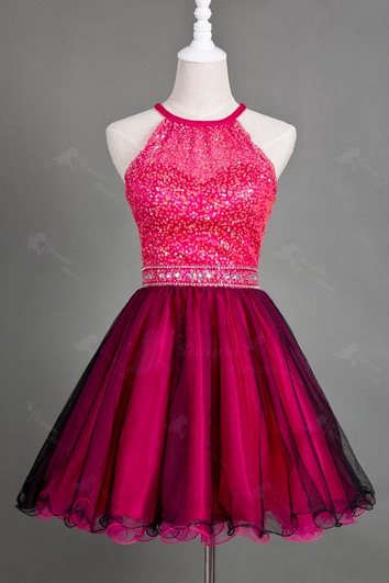 Charming Prom Dress, Sparkly Beaded Prom Dress, Tulle Prom Dress, Short Homecoming Dress