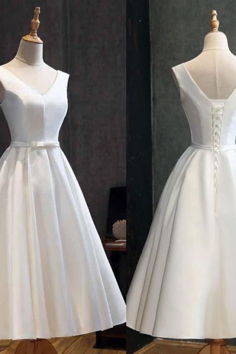 Light Wedding Dress, Style, V-neck Homecoming Dress