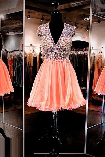 Short Prom Dress,sparkle Backless Prom Dress, Sexy Prom Dress, Homecoming Dress