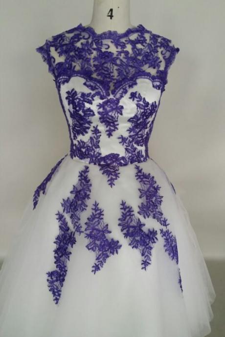 Neckline Prom Dress,blue Prom Dress, Applique Prom Dress/evening Dress Lace Applique Details