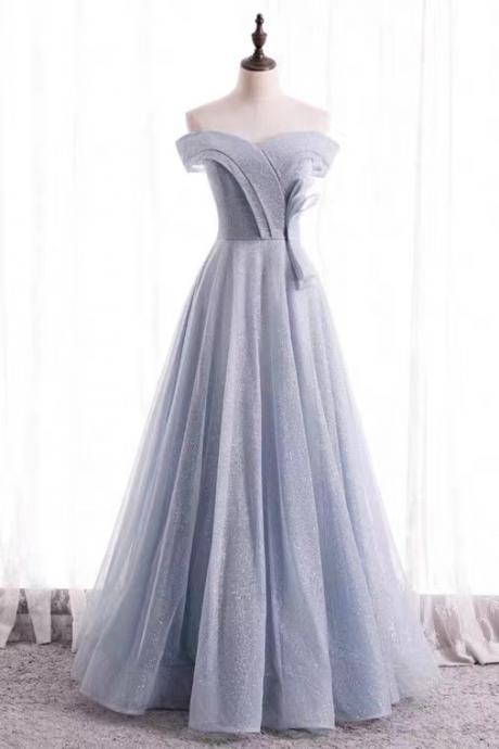 Style, Off Shoulder Evening Dress, Simple Prom Dress, Light Luxury Temperament Dress,custom Made