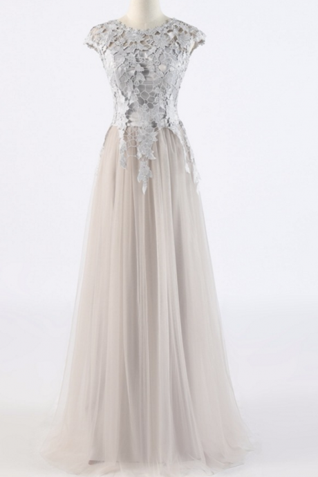 Cap Sleeve Formal Prom Dress, Beautiful Long Prom Dress, Banquet Party Dress