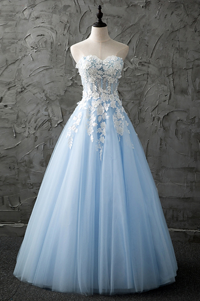 Sweetheart Tulle Appliquesformal Prom Dress, Beautiful Long Prom Dress, Banquet Party Dress