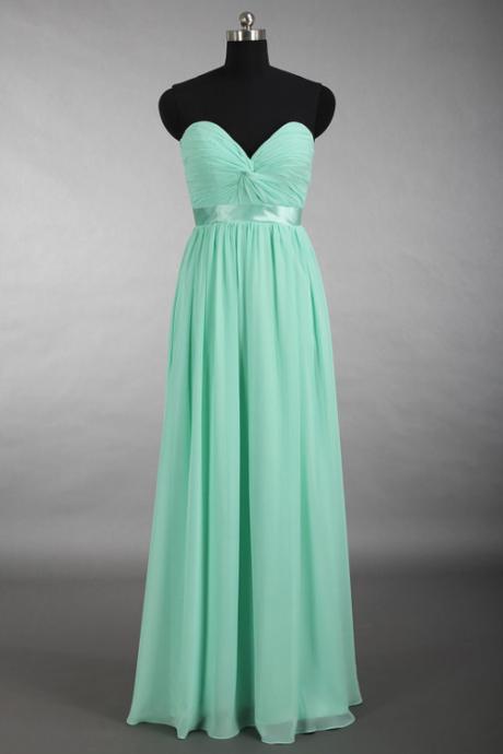 Simple A-line Sweetheart Ruched Chiffon Formal Prom Dress, Beautiful Long Prom Dress, Banquet Party Dress