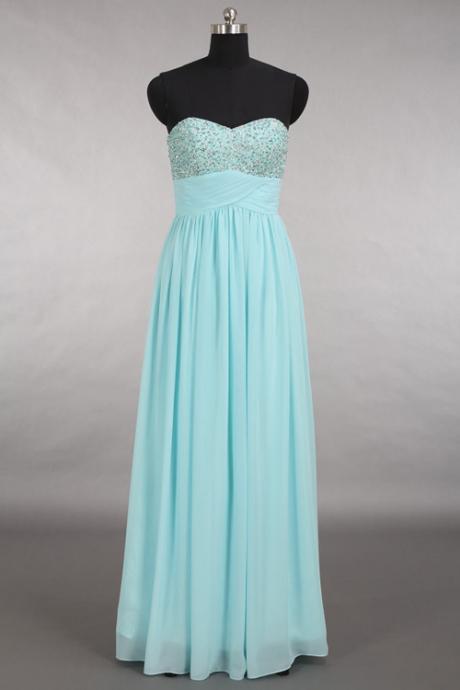 Elegant Sweetheart Chiffon Formal Prom Dress, Beautiful Long Prom Dress, Banquet Party Dress